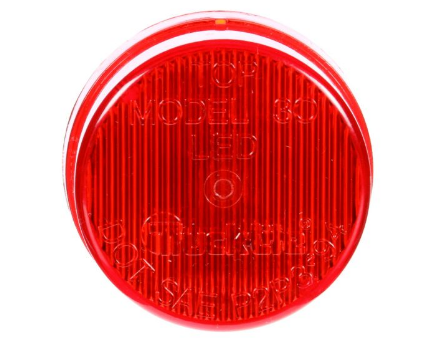 LED Light Series 30 M/C 2" Round-Red Grommet Mount w/ 30700 grommet and 93745 plug